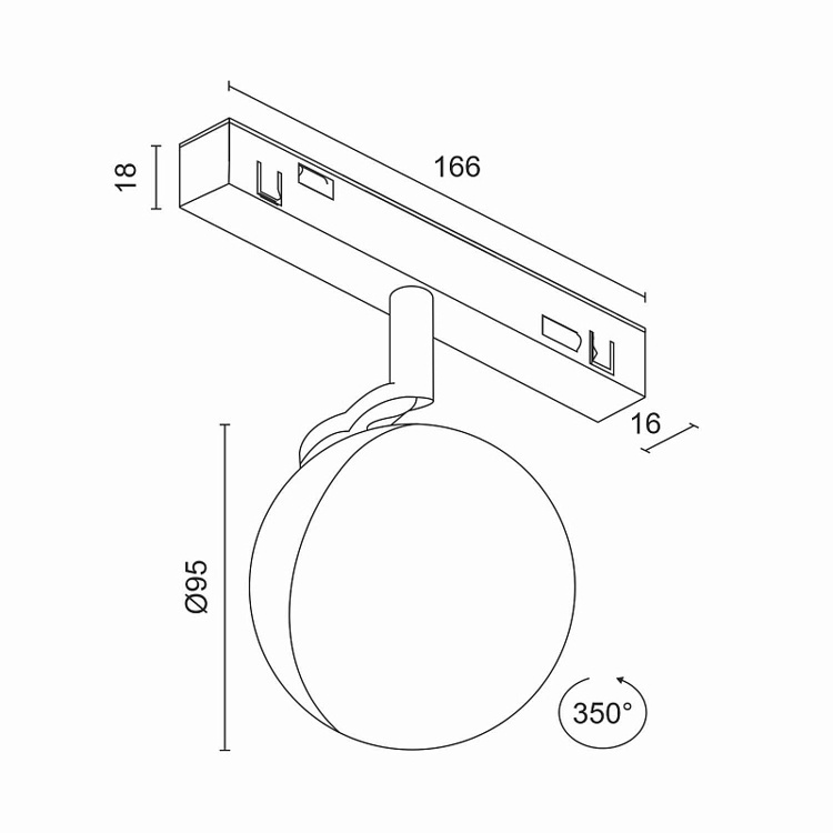 LED luminaire for a magnetic system DY-0200BR