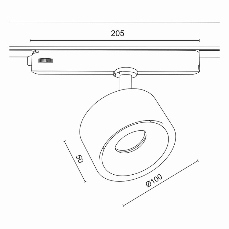 LED luminaire (for a three-phase track) MJ-1180