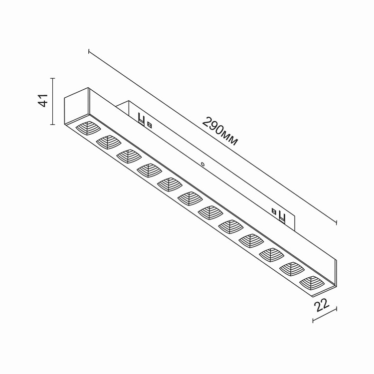 LED luminaire for a magnetic system Sagi style 290